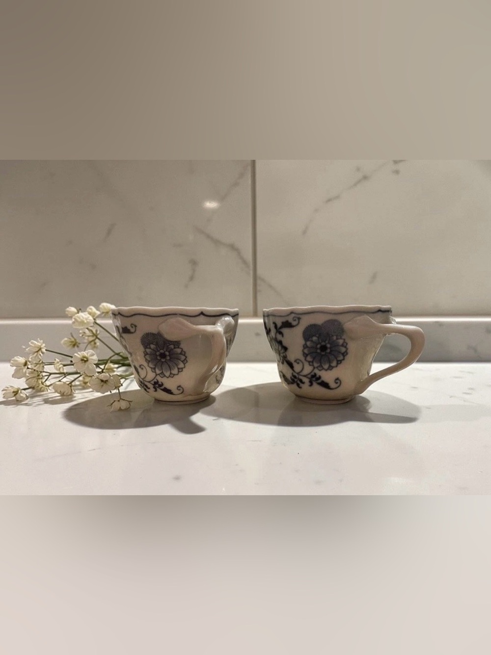 Vintage Blue Danube Tea Cups Set 2 Blue Onion Japan Cottagecore